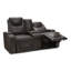 Causeuse de cinéma inclinable électrique en cuir véritable de 75 po de largeur avec porte-gobelet-1860225974