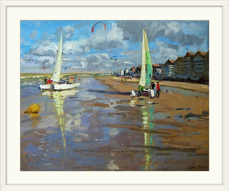 Wichita " Reflection Bray Dunes France " by Andrew Macara, 20" H x 23" W x 1" D, White Framed