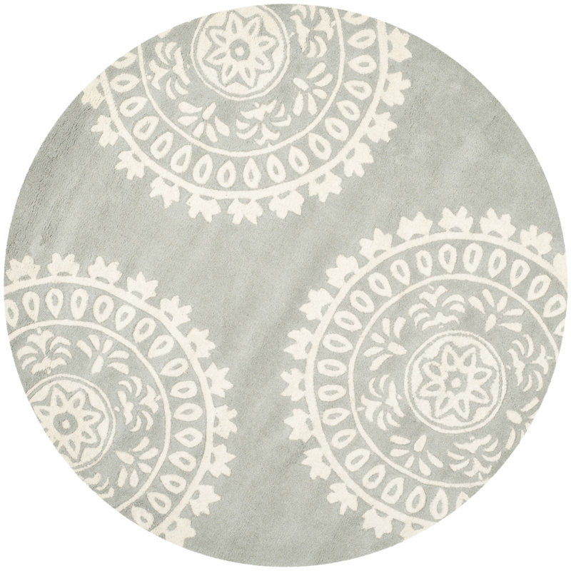 Rudra Hand Tufted Wool Oriental Rug, Round 7'