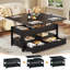 4 In 1 Lift Top Coffee Table With Hidden Storage And Drawers-598814941