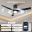 Ventilateur de plafond intelligent 52 po avec lumière ambiante RVB, application à 6 vitesses / télécommande
