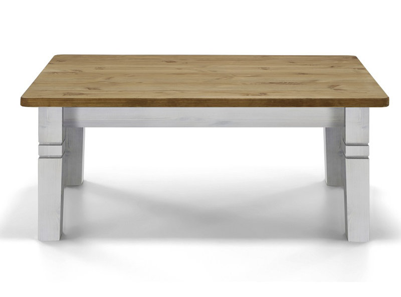Kelly Four Leg Coffee Table, Stained and varnished White/Brown