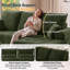 Chaise longue d'intérieur comprimée à un accoudoir, 160 cm (62,99 po) de long — Élément modulaire unique, composant de canapé d'angle livré roulé avec ressorts ensachés, aucun assemblage requis pour le salon, vert-269521630-269521616