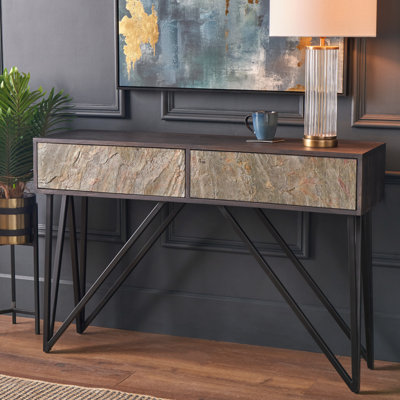 120cm Solid Wood Top Console Table