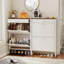 Armoire à chaussures autoportante avec 2 tiroirs rabattables - blanc et pour rangement dans le couloir