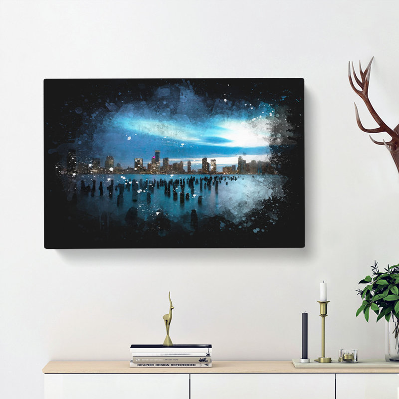 New Jersey Skyline - Wrapped Canvas, 60cm H x 91cm W x 4cm D