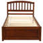 Lit simple en noyer avec lit gigogne rotatif - Bois robuste pour une utilisation fonctionnelle-1323726324