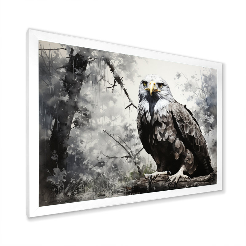 «Grey Eagle Shadows Of Serenity», reproduction d'art sur toile, H 32 po x l 24 po x P 1 po, Blanc