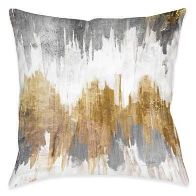 Painted Abstract Stripes Abstract Reversible Throw Pillow