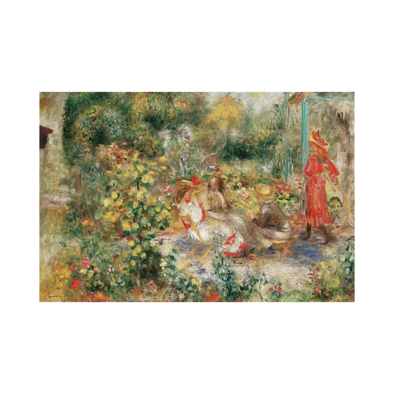 Girls In A Garden In Montmartre by Pierre-Auguste Renoir - Wrapped Canvas Gallery-Wrapped Canvas Giclée