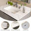 Dessus de meuble-lavabo en marbre de 37 pouces, comptoir blanc avec 3 trous de robinet pré-percés, comptoir de salle de bain avec lavabo central rectangulaire encastré et dosseret de 4 po de hauteur