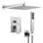 Shower Faucet Set 12" Square Rain Shower Head and Hand Set Brushed Nickel-117812735