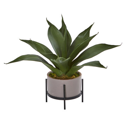 14'' Faux Agave Plant in Ceramic Planter