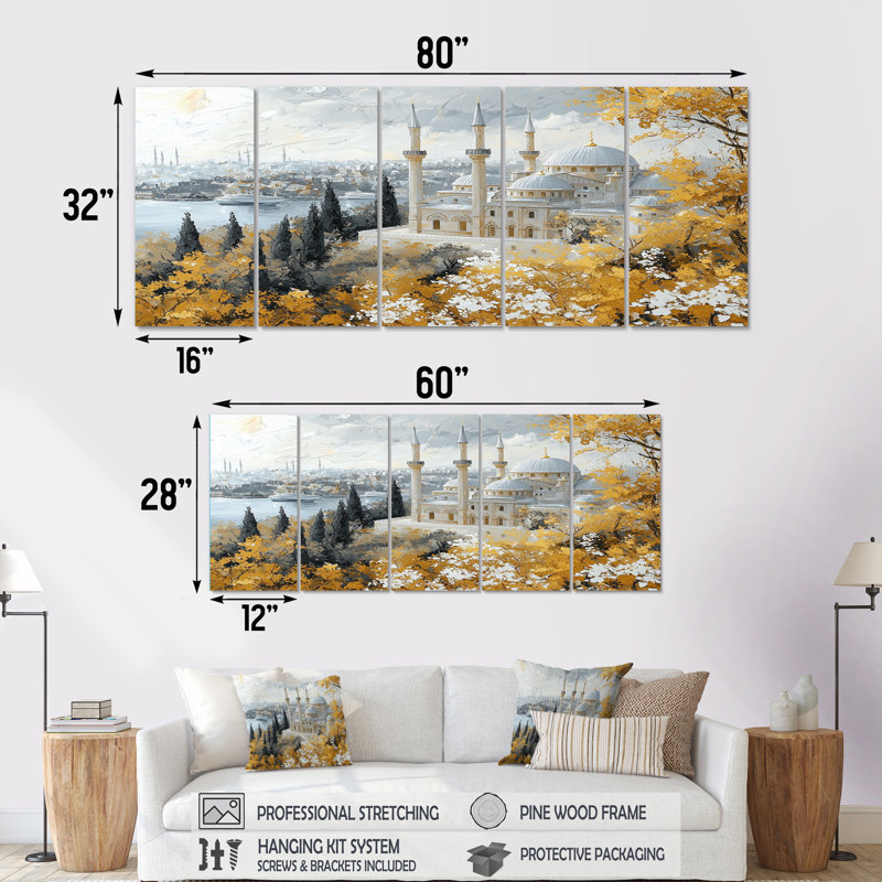 «Gold Topkapi Palace Ii In Istanbul», ensemble d'art sur toile, H 28 po x l 60 po