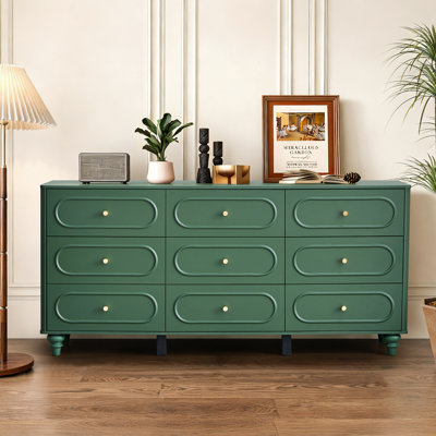  Vintage Minimalist Style 9 Drawer Dresser 