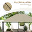 Abri de jardin d'extérieur 10 pi x 13 pi, kaki protégé avec drainage et auvent de remplacement, fentes