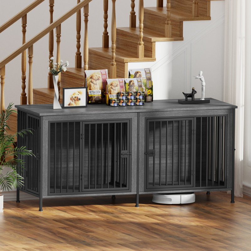 Fidelmar Furniture Style Crate, 27.9" H x 63" W x 23.6" D, Dark Gray