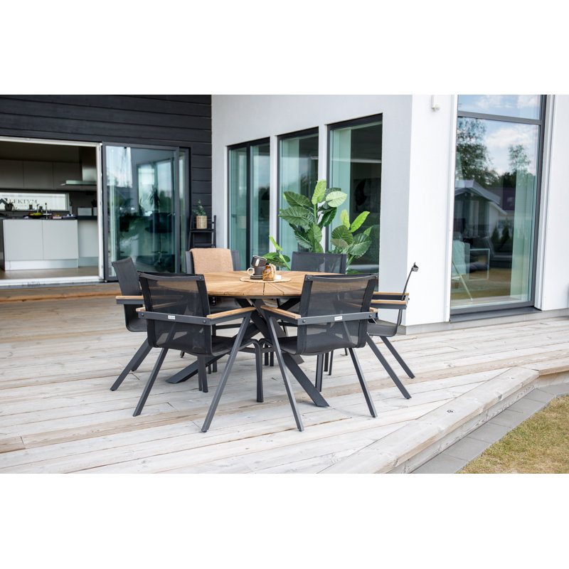Anoki Stacking Patio Dining Armchair with Cushion