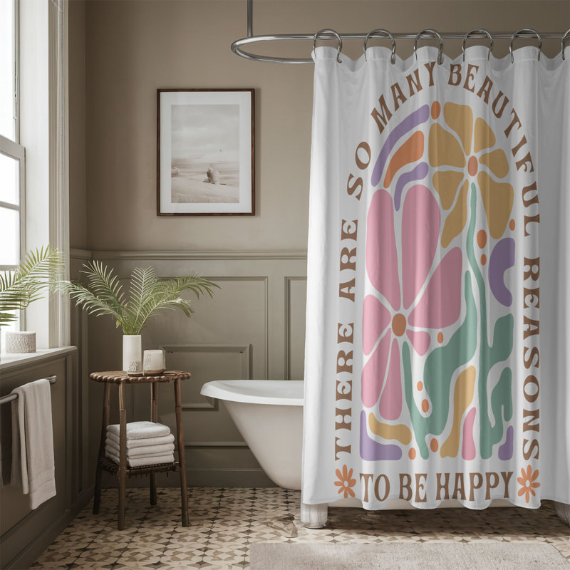 Rideau de douche standard 1 pièce Simple Bloom, H 74 po x l 71 po