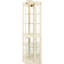 Armoire lumineuse spacieuse avec tablettes triangulaires, motif floral arqué et décoration pour couronne de rangement en verre, 4 lumières chaudes et douces-1217378667