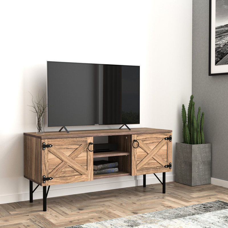 Meuble télé en bois de noyer, rétro, 2 armoires, style rétro de 80 à 89 pouces,