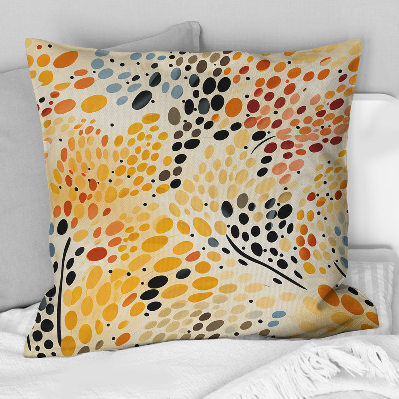 Watercolor Pattern Dot - Polka Dots Polyester Throw Pillow, 16"H x 16"W