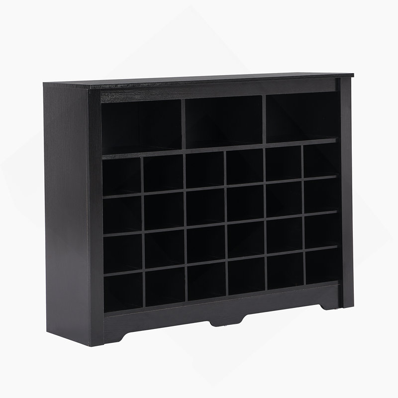 24 Shoe Cubby Console, Modern Shoe Cabinet With Curved Base, Versatile Sideboard With High-Quality For Hallway, Bedroom, Living Room