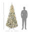 HOMCOM 7.5Ft Tall Prelit Artificial Christmas Tree Holiday Décor With 1188 Snow Flocked Branches