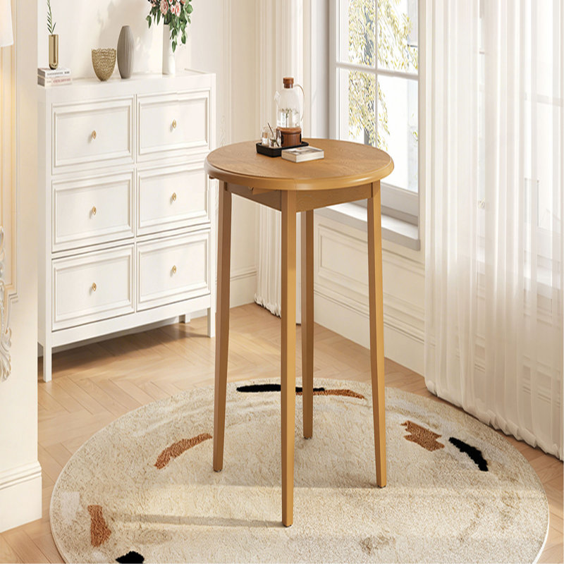 Table de salle à manger extensible ronde pour 2 à 4 personnes, table de salle à manger pliante en bois avec taille réglable, conception peu encombrante pour les petits appartements et les salles à manger