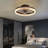 Black 19.7 in. indoor Ceiling Fan with Lights Dimmable LED-1313438251