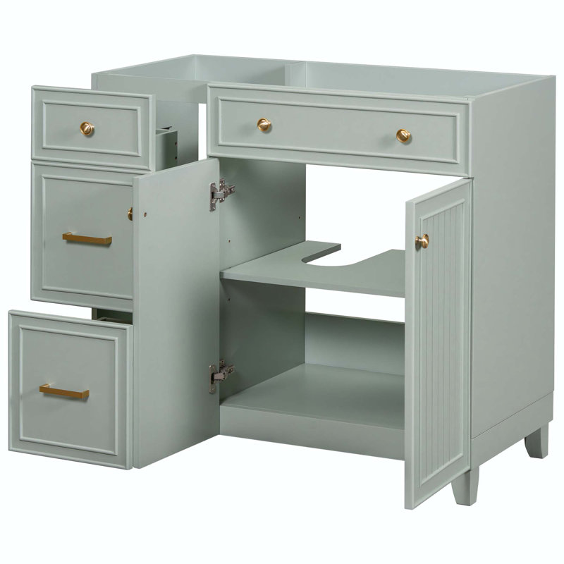 Base de meuble-lavabo simple Rosmely 35,43 po, Vert