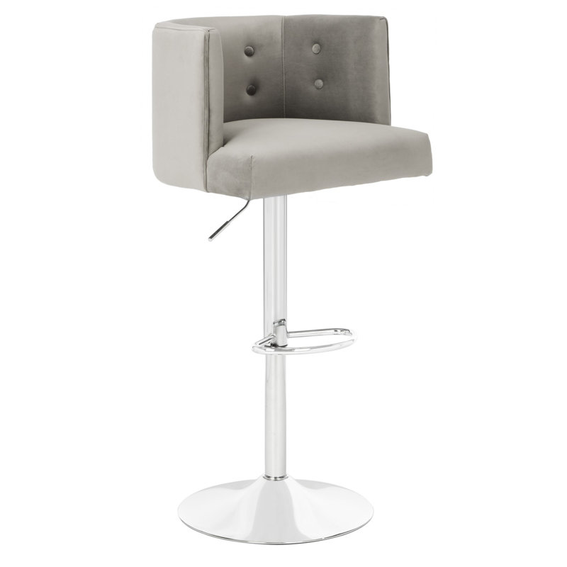 Jillian Upholstered Adjustable Height Counter Stool, Light Gray