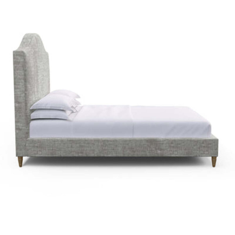 Montague Upholstered Standard Storage Bed, Full, Crushed Velvet Silver Streak, Ebony