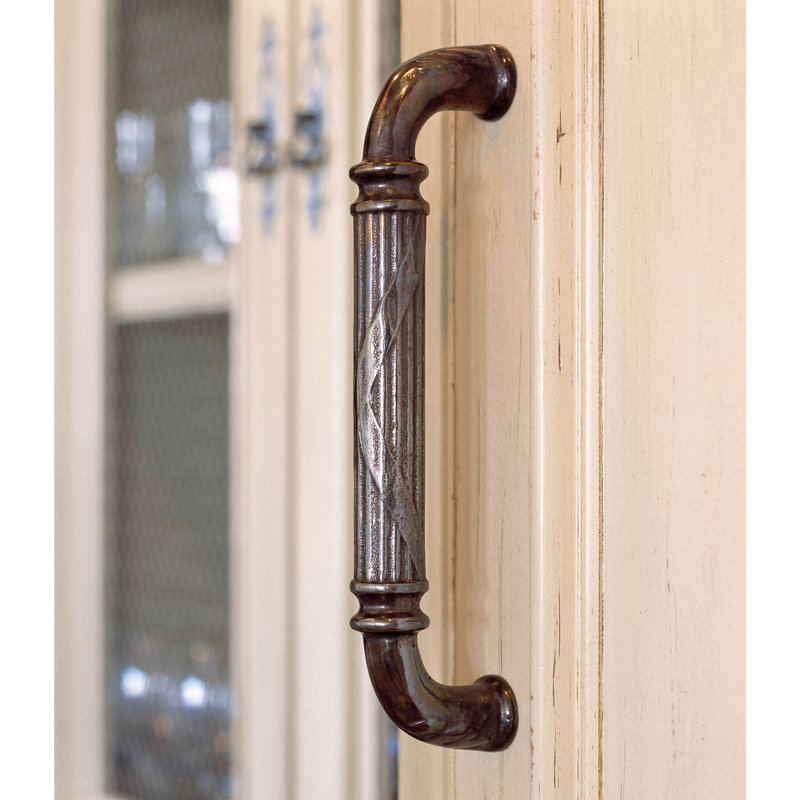 Ribbon And Reed Bronze Shutter / Door Accessory, White Bronze Brushed