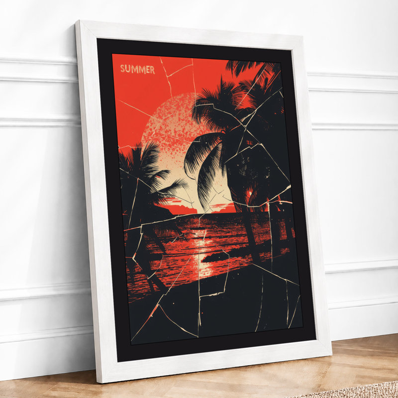 Summer in Profile Modern - Framed Print, A3 - 42.0 x 29.7 cm, White