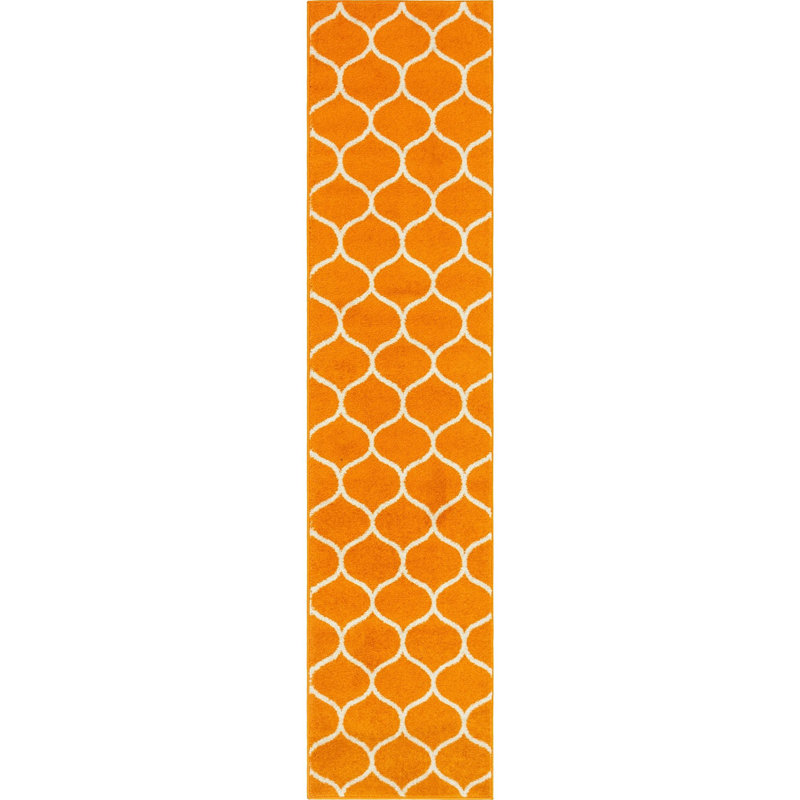 Tapis contemporain Tellaro couleur citron, Tapis de couloir 2 pi x 8 pi 8 po