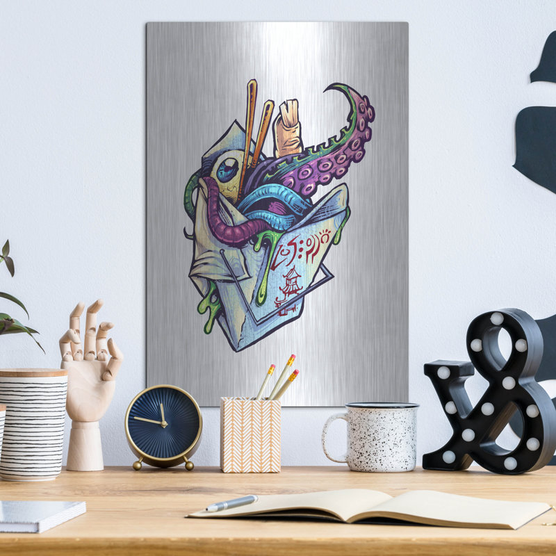 «Take Out Box» par Flyland Designs, art mural en métal,, H 16 po x l 12 po
