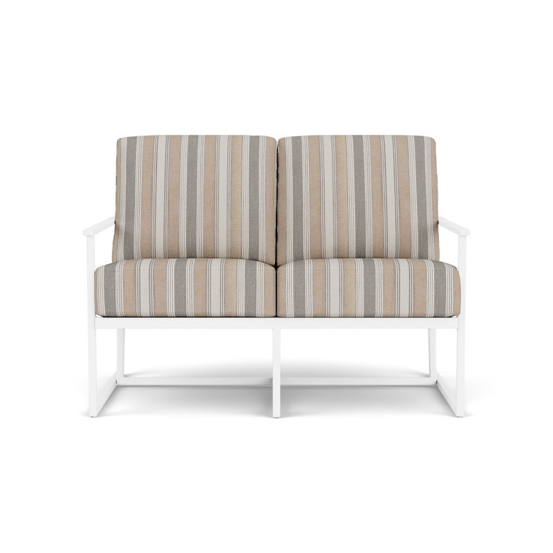 Summit Outdoor 2 - Seat Loveseat, White, Purveyor Pewter, Matte White