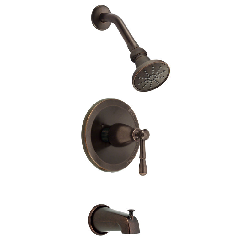Robinet de baignoire et douche thermostatique Eastham, Cascade de bronze