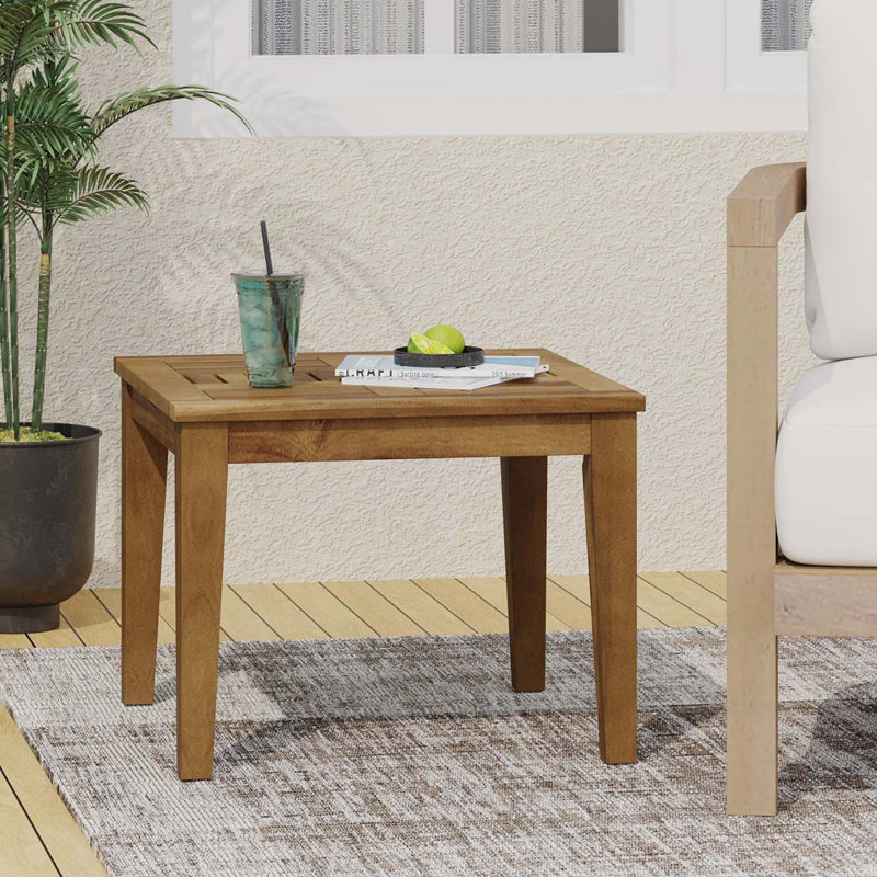 Table d'appoint d'extérieur en bois d'acacia