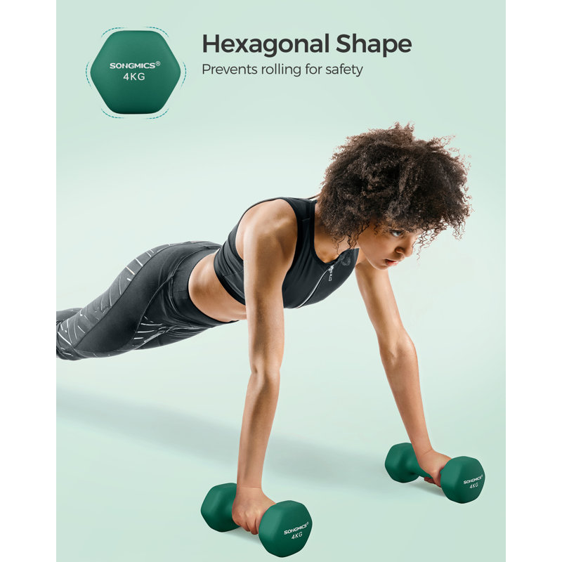 Ensemble de 2 haltères, haltères avec revêtement en néoprène, paire d'haltères hexagonaux, entraînement à domicile, exercice d'entraînement physique