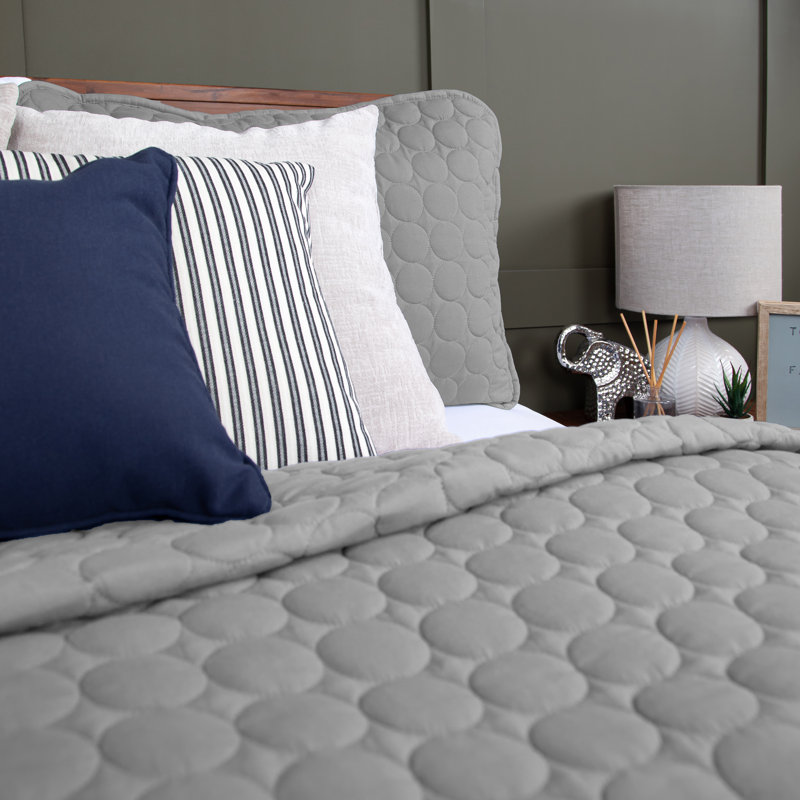 Steel Grey Twin Lightweight Quilt Set with Shams
