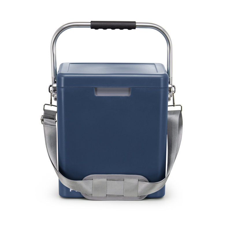 Permasteel 14Qt Picnic Plastic Cooler With Strap Navy, Navy