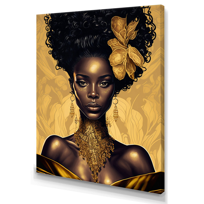 «Elyette Beautiful Retro African American Model III», reproduction sur toile, H 20 po x l 12 po x P 1 po, Toile tendue