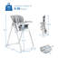 Chaise haute pliable pour bébé - Hauteur réglable et dossier inclinable - Plateau double amovible - Facile à nettoyer - Siège multifonctionnel pour bébés et tout-petits de 6 à 36 mois - Gris clair