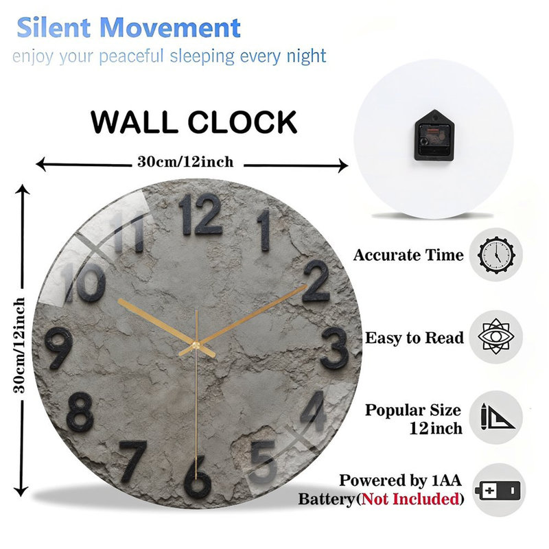 Horloge murale horloge murale 12 po