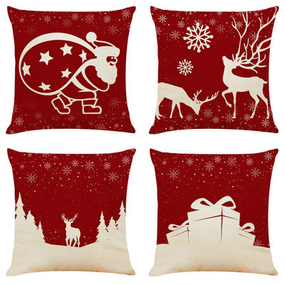 4pcs 18"x18" Christmas Throw Pillow Covers
