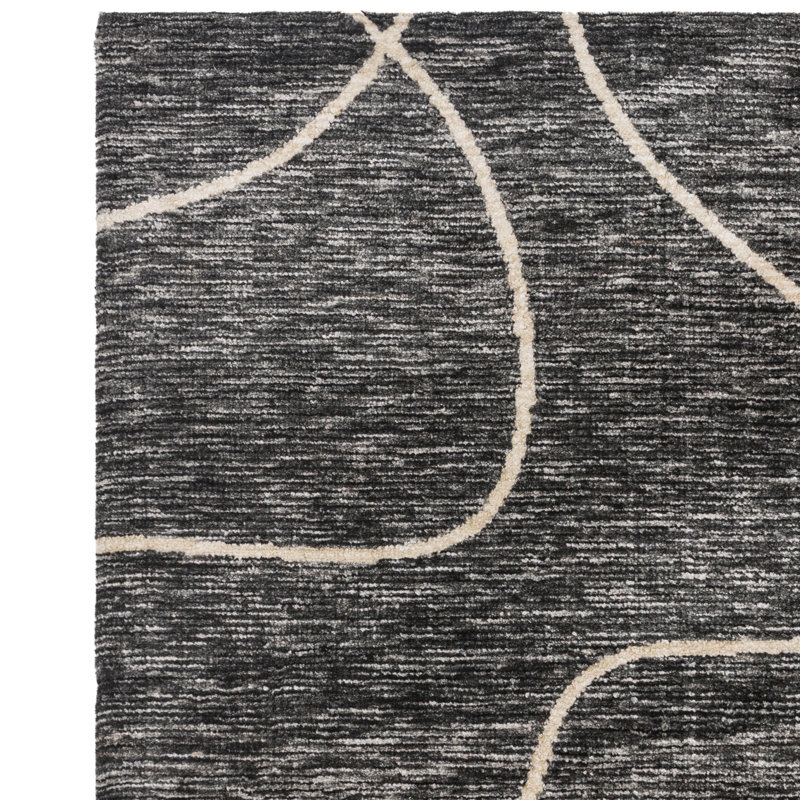 Mono Sculpt Linear Charcoal Rug, Rectangle 200cm x 290cm