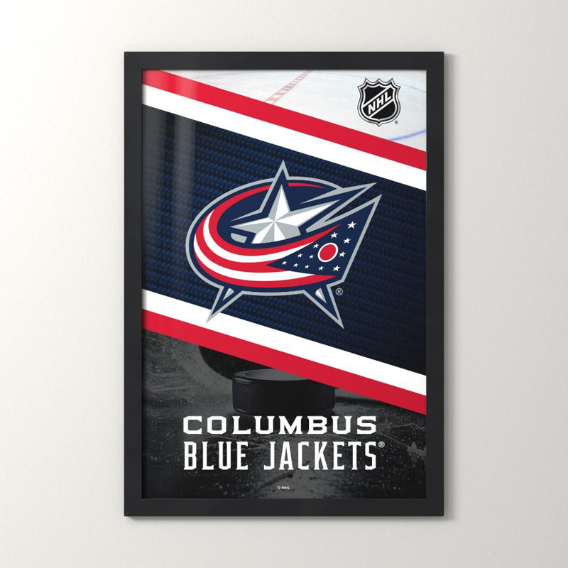«Columbus Blue Jackets NHL», art mural, H 48 po x l 32 po, Acrylique encadré, Noir