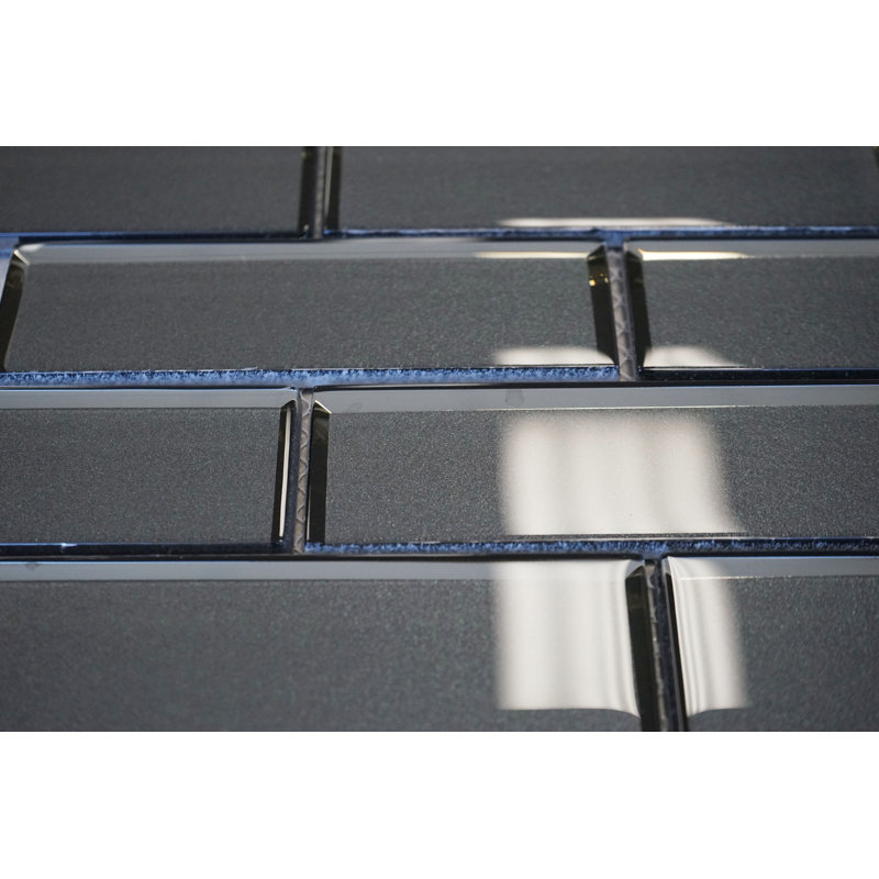 2.00 in. x 6 in. Glossy Tile, Dark Gray